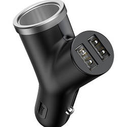 Автомобильное зарядное устройство Baseus Y-Type Cigarette Lighter Extended 34A 2USB (CCALL-YX01)