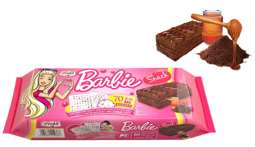 Бісквітне тістечко Freddi Barbie cacao-honey 250g, фото 1