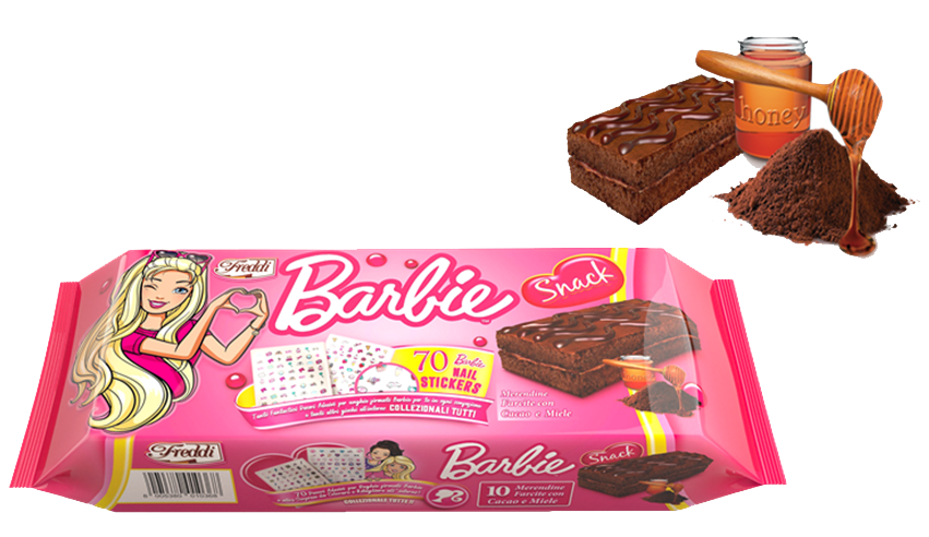 Бисквитное пироженое Freddi Barbie cacao-honey 250g - фото 1 - id-p1915192715