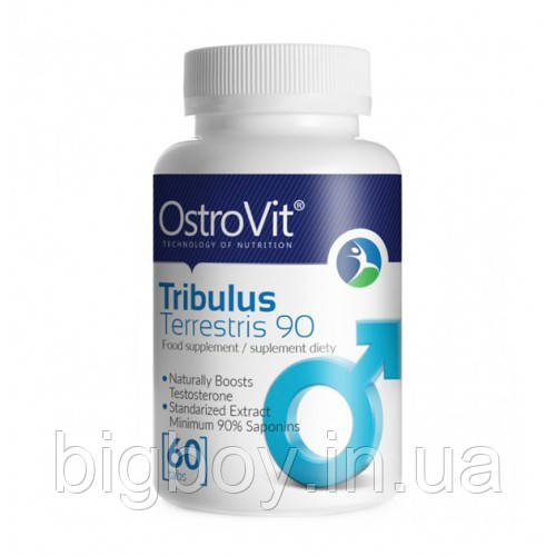 Підвищувальний тестостерон Ostrovit Tribulus Terrestris 90, 60tab