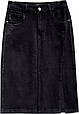 Ошатна джинсова спідниця міді за коліно Lady N чорного кольору, фото 4