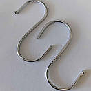 Гачки S-подібні Хромовані Великі з накінечниками 11,5 см діаметр 4 мм упаковка 4 шт, фото 7