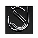 Гачки S-подібні Хромовані Великі з накінечниками 11,5 см діаметр 4 мм упаковка 4 шт, фото 4