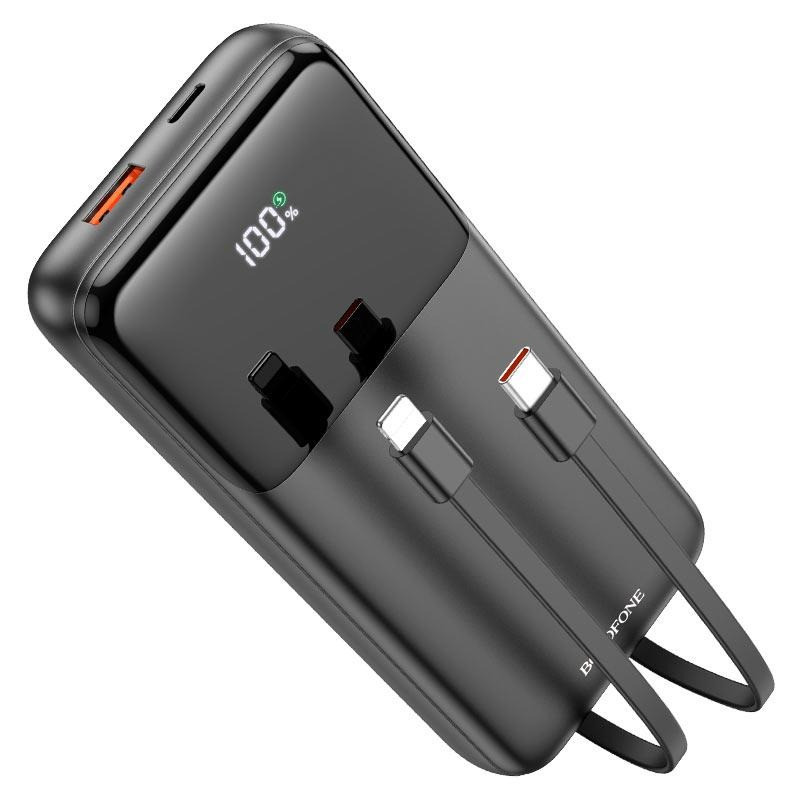 Повер банк 20000mAh УМБ Power Bank BOROFONE BJ22A PD20W з кабелями Black, фото 1
