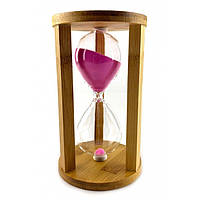 Пісочний годинник подарунковий на 60 хвилин із рожевим піском