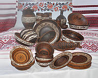 Набір Посуду з Червоної Глини