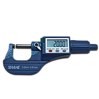 Мікрометр цифровий 0-25 мм 0,001 Shahe (оснащений твердим сплавом)