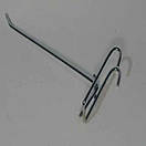 Гачки одинарні на торгову сітку довжина 10 см Ø 4 мм гачки хромовані металеві упаковка 10 шт, фото 3