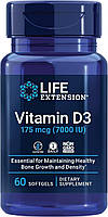 Вітамін Д3, 175 мкг Life Extension, Vitamin D3, 7000 IU, 60 капсул