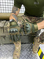 Перчатки тактические штурмовые олива Полнопалые закрытые перчатки Рукавицы для военных