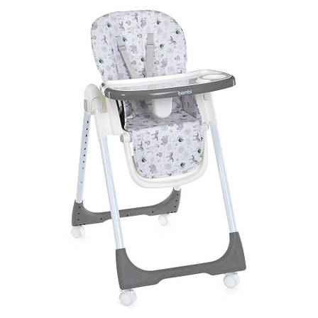 Стільчик для годування BAMBI M 5673-11 сірий на колесах, фото 1