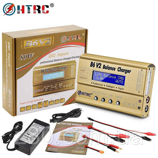 Універсальний зарядний пристрій HTRC B6 V2 80W золотий, фото 1