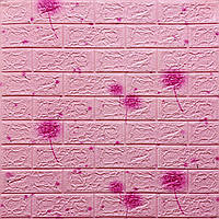 Декоративні самоклеючі 3D панелі  під світло-рожевий цегла Кульбабка 700х770х5мм (022) SW-00000023