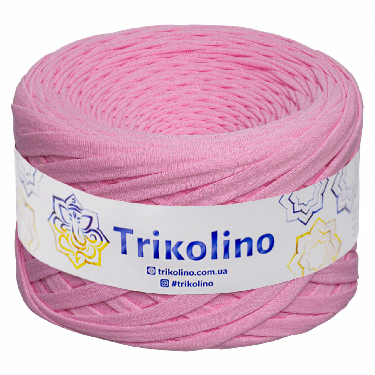 Трикотажна пряжа Trikolino, ширина нитки 7-9 мм., довжина мотка 100 м., Рожева сакура