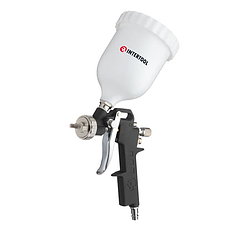 Якісний фарбопульт пневматичний HP INTERTOOL PT-0210 : 190 л/хв, діаметр форсунки 1.5 мм, 600 мл бачок, тиск 5 атм.