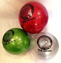 М'яч гімнастичний з блискітками (вага - 280 г, діаметр - 16 см), фото 3