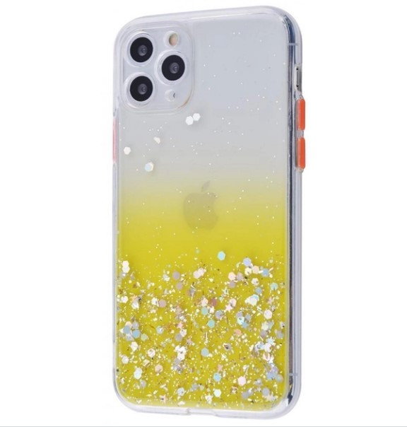 Чохол накладка Confetti Glass Glitter Case для  iPhone 11 Pro Yellow, фото 1