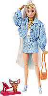 Лялька Барбі Блондинка Extra Fashion Doll with Platinum Blonde Hair and Pet Chihuahua HHN08