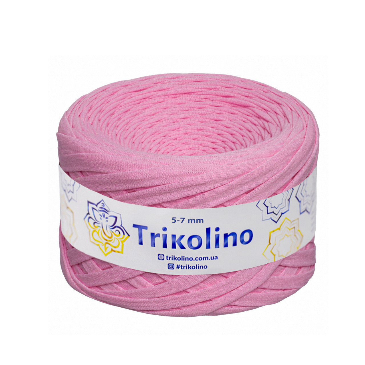 Трикотажна пряжа Trikolino, 5-7 мм., 100 м., Рожева сакура, нитки для в'язання, фото 1