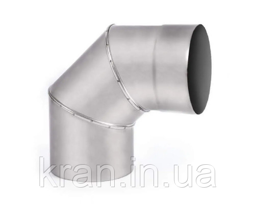 Коліно димохідне одностінне 90° (Eco mono AISI 201) - діаметр Ø140, товщина 0,8 мм, фото 1