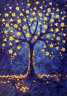 Алмазна мозаїка (вишивка) Дерево щастя, 20х30см, повна викладка, квадратні камені, без підрамника