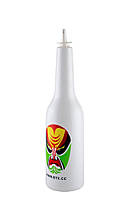 Пляшка для флейринга біла з зеленим малюнком WITH PRINT, 0,75 л
