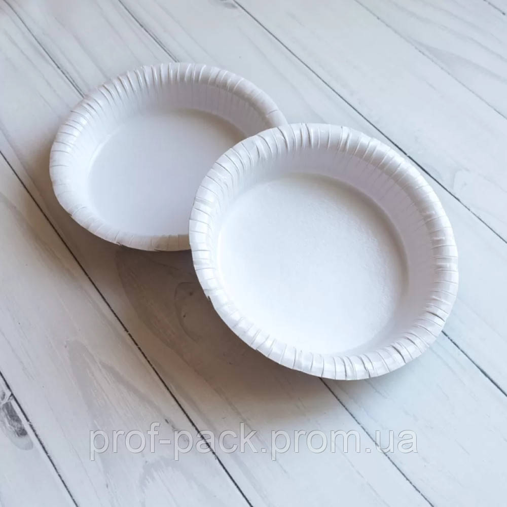 Тарелка глубокая бумажная круглая ламинированная белая 400 мл 190 мм 50 шт/уп (6 уп/ящ) - фото 1 - id-p528688518