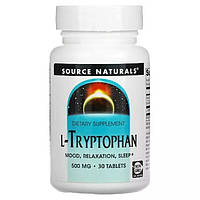 L-Tryptophan 500 mg Source Naturals, 30 таблеток