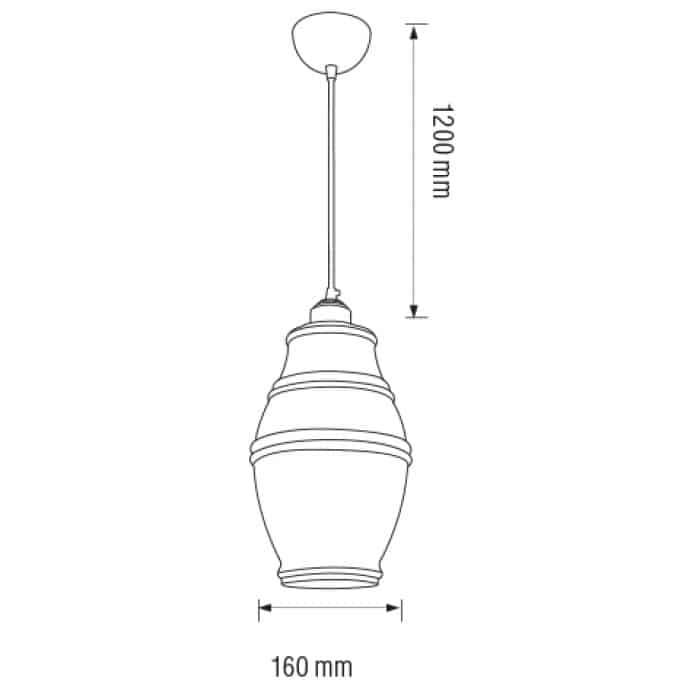Світильник підвісний ELEMENT-1 янтарний HOROZ ELECTRIC 021-015-0001-020