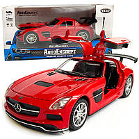 Іграшкова машинка металева Mercedes-AMG GT Black Series АвтоЕксперт, червона, звук, світло, інерція, відкр. двері, капот,