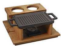 Тарелка порционная на деревяной подставке Lava Hot plate 22х15 см Черный LV ECO HP 2215 T13 K44