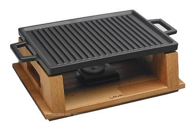 Тарілка порційна на дерев'яній підставці Lava Hot plate 22х30 см Чорний LV ECO HP 2230 T13 K44