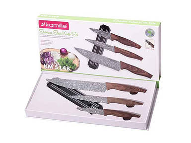 Набір ножів кухонних 4пр. (3 ножадержатель) 5148 ТМ KAMILLE FG