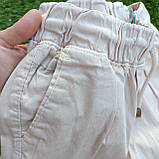 Літні бежеві підліткові  котонові  штани джогери на дівчинку Туреччина Розміри 134,152, фото 4