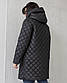 Стьобане пальто у великих розмірах демісезонне плащове на блискавці з капюшоном (р. 50-60) 6502246, фото 7