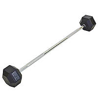 Штанга фиксированная прямая обрезиненная planeta-sport Rubber Hexagon Barbell 30кг Record TA-6230-30 l-95см