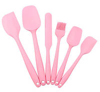 Набор силиконовых кухонных принадлежностей 6 в 1 Розовый 29 см х 7,5 см (n-915)