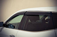 Дефлектори вікон на HYUNDAI ХУНДАЙ Хендай Santa Fe 2012 - з хром молдингом 3