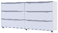 Длинный белый комод с 6 выдвижными ящиками ГЛОБУС Doros160х48х78h (44900224)