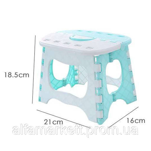 Складной стульчик-табурет Jianpeile Anpei A9805PW 18.5 х 21 х 16 см Голубой с белым AT, код: 7420254 - фото 2 - id-p1915291626
