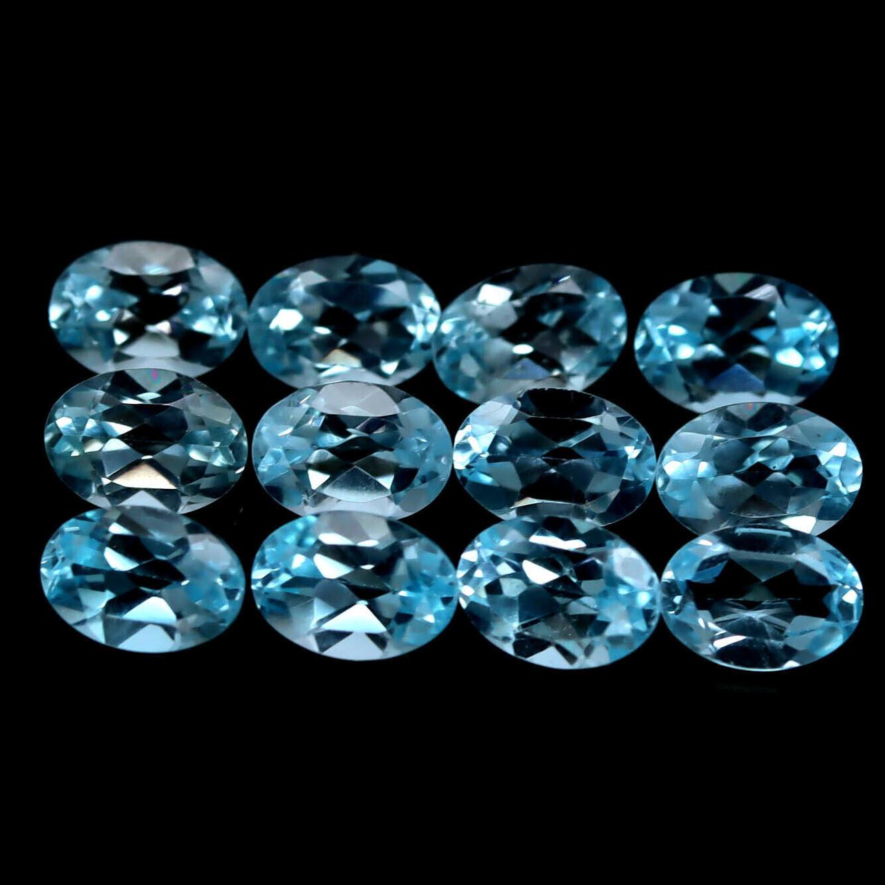 11.32 карат Природний блакитний топаз Бразилії 12 шт. 7х5 мм, фото 1