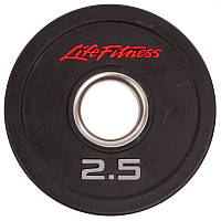 Блины диски полиуретановые LIFE FITNESS SC-80154-2_5 2,5кг Черный