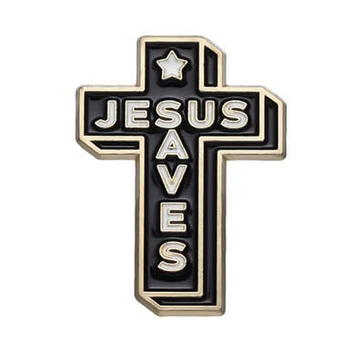 Християнський значок Jesus Saves. Ісус Спаситель. Брошка. Християнські сувеніри. Християнські символи