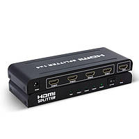 Перехідник моніторний Gutbay HDMI 1x4 (Splitter) Act v1.4 4K30Hz чорний (78.01.2874) KA, код: 7454540