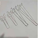 Гачки подвійні на торгову сітку довжина 22 см Ø 4 мм гачки торговельні металеві білі упаковка 10 шт, фото 3