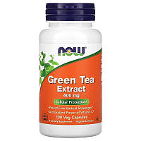 Зеленый чай NOW Foods Green Tea Extract 400 mg 100 Veg Caps OP, код: 7518386