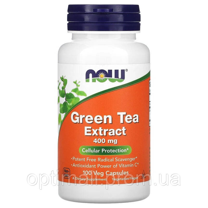 Зеленый чай NOW Foods Green Tea Extract 400 mg 100 Veg Caps OP, код: 7518386 - фото 1 - id-p1915389064