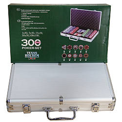 Набір для покеру в алюмінієвому кейсі 300 фішок 62023
