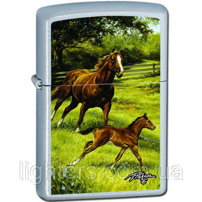 Запальничка Zippo 24782 Horse & Foal сіра 24782, фото 1