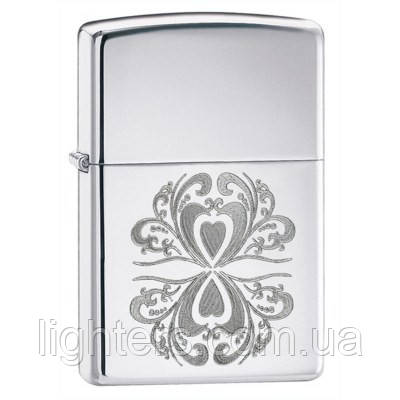 Запалювала Zippo 28050 MIRRORED HEARTS сіра 28050, фото 1